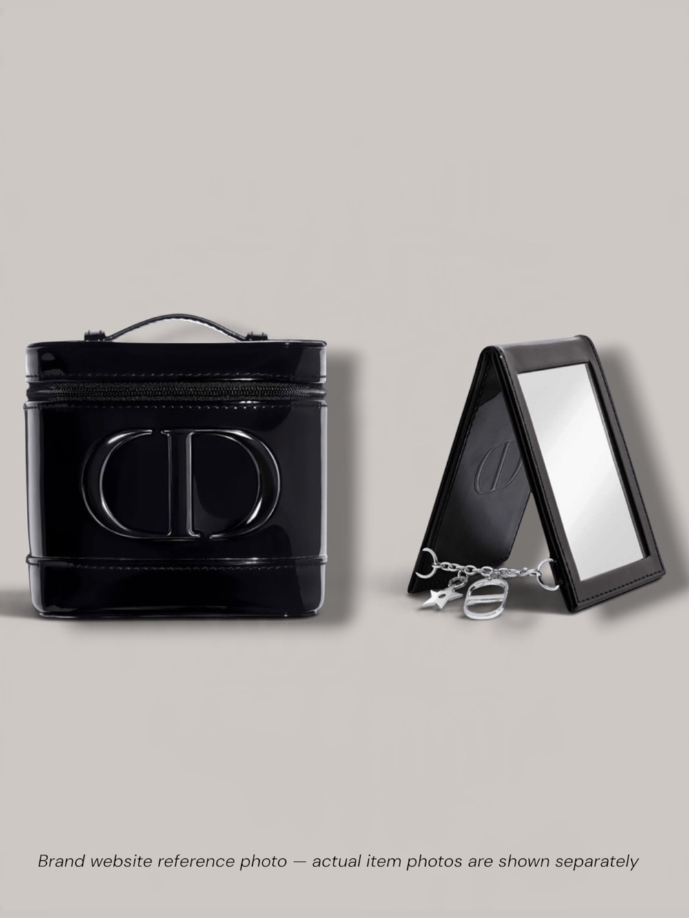 Dior Beauty GWP Items black top handle case & bi-fold mirror only